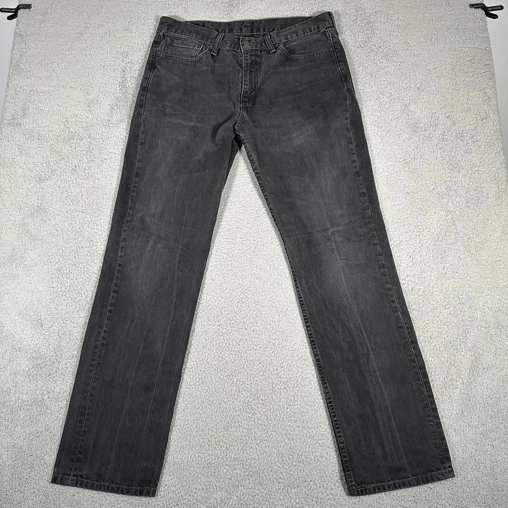 Levis Jeans Mens Size‎ 36x34 Black 514 Straight Leg Denim Fade Casual Cotton
